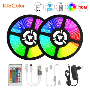 Led Strip Light SMD 5050 WiFi Controller + 24-Key IR Controller Waterproof 10M Mobile APP Control
Led Strip Light SMD 5050 WiFi Controller + 24-Key IR Controller Waterproof 10M Mobile APP Control