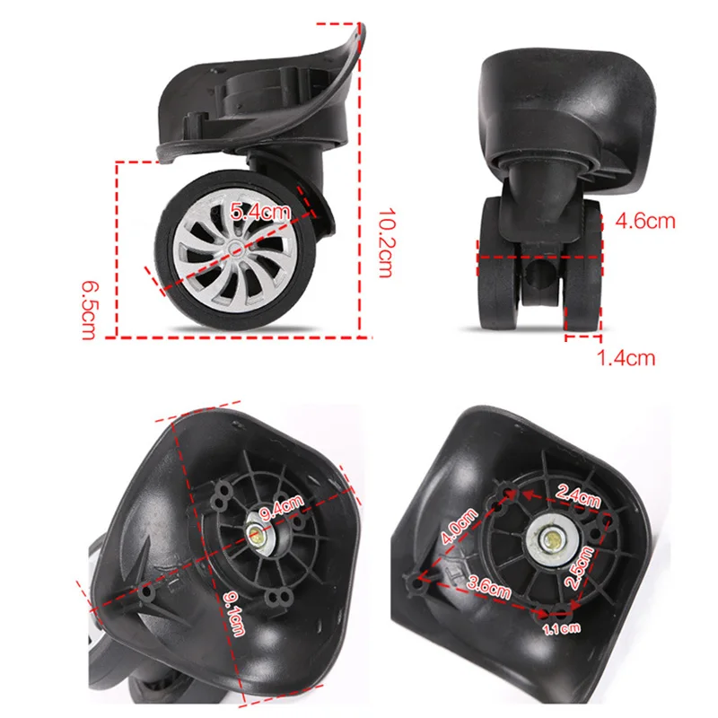 Suitcase Luggage accessories wheel Repairment 10.2*6.5cm Durable Replacement Luggage Wheels 360° Swivel
Suitcase Luggage accessories wheel Repairment 10.2*6.5cm Durable Replacement Luggage Wheels 360° Swivel