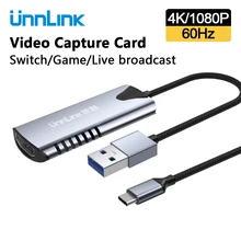 Unnlink 4K60Hz Video Capture Card USB 2.0 Type C to HDMI2.0 Video Grabber Record for PS4 Game Live Streaming Camera Record Unnlink 4K60Hz Video Capture Card USB 2.0 Type C to HDMI2.0 Video Grabber Record for PS4 Game Live Streaming Camera Record