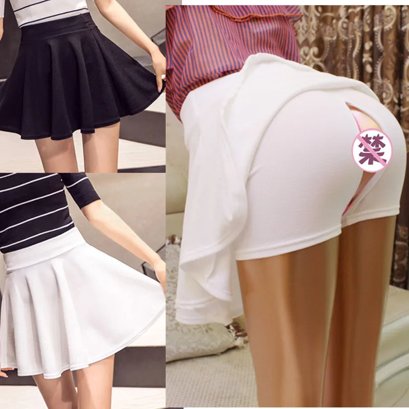 Фото Уличная Сексуальная юбка А-силуэта женские безопасные короткие брюки Пикантные