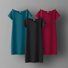 Woman Cotton Soft Dress Half sleeve O-neck Casual Elastic Lady office dress
Woman Cotton Soft Dress Half sleeve O-neck Casual Elastic Lady office dress