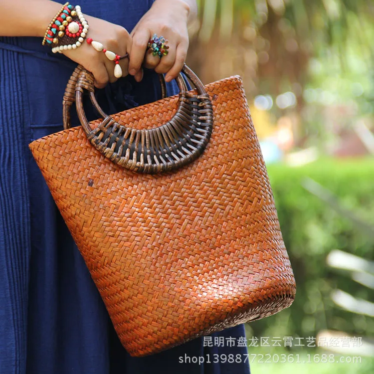 22 Style Straw Bag For Women Wooden Handle Rattan Women Handbags Vintage Wicker Woven Bucket Women's Bags Vacation Beach Bag New
22 Style Straw Bag For Women Wooden Handle Rattan Women Handbags Vintage Wicker Woven Bucket Women's Bags Vacation Beach Bag New