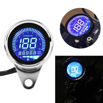 12V Universal LCD Digital Motorcycle LED Indicator Round Speedometer Odometer Tachometer Gauge Fuel Meter Blue Light
12V Universal LCD Digital Motorcycle LED Indicator Round Speedometer Odometer Tachometer Gauge Fuel Meter Blue Light