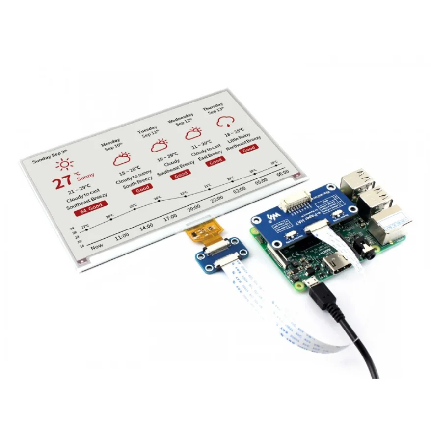 7.5inch e-Paper HAT (B) 800×480 E-ink Display Module Three-color SPI interface with examples for Raspberry Pi/STM32
7.5inch e-Paper HAT (B) 800×480 E-ink Display Module Three-color SPI interface with examples for Raspberry Pi/STM32