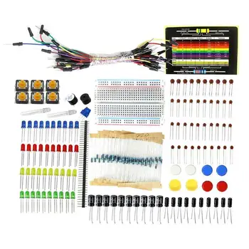 Starter Kit for Resistor /LED / Capacitor / Jumper Wires / Breadboard resistor Kit with Retail Box
Starter Kit for Resistor /LED / Capacitor / Jumper Wires / Breadboard resistor Kit with Retail Box