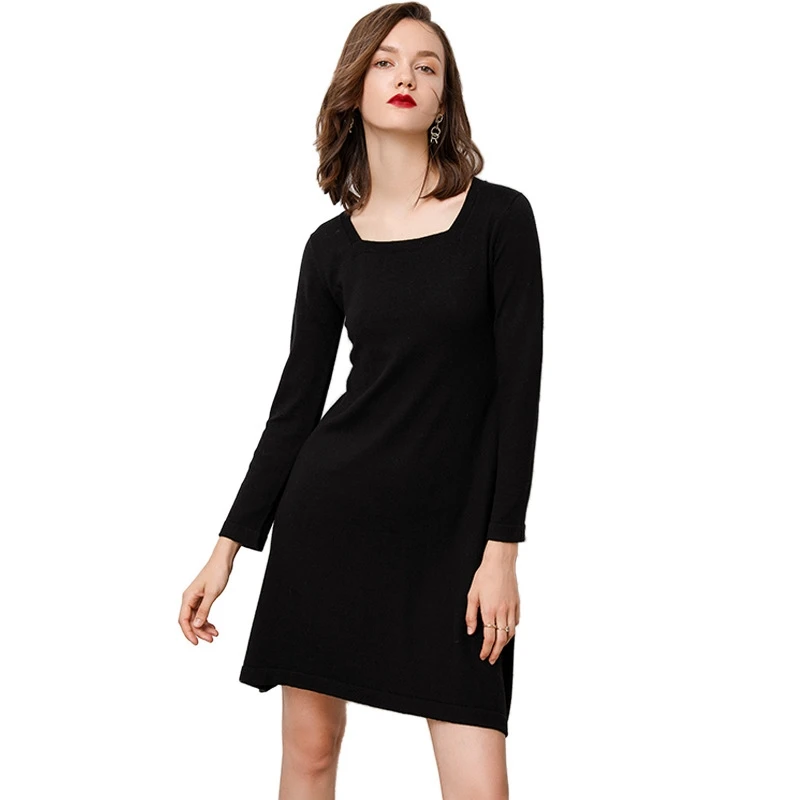2019 Autumn Winter New Solid Square Neck Warm Knitted Dress Mini Long Sleeve Irregular Elastic Cashmere Wool Sweater Dresses
2019 Autumn Winter New Solid Square Neck Warm Knitted Dress Mini Long Sleeve Irregular Elastic Cashmere Wool Sweater Dresses