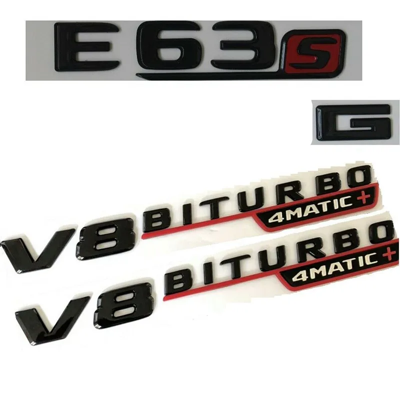 Фото Блеск Черный Красный E63s V8 BITURBO 4matic + значок эмблемы для Mercedes W213 A M G | Автомобили и