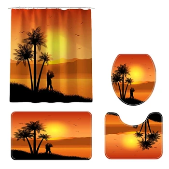 Waterproof Bathroom Shower Curtain Valentine's Day Printing Bath Curtain Toilet Cover Mat Set Non-Slip Rugs
Waterproof Bathroom Shower Curtain Valentine's Day Printing Bath Curtain Toilet Cover Mat Set Non-Slip Rugs