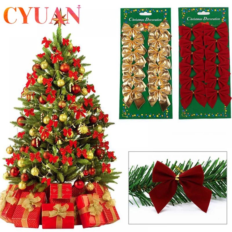CYUAN 12pcs/lot Bowknots Bow Tie Christmas Tree Decoration Christmas Pendant Tree Decoration Baubles Fashion New Year Supplies
CYUAN 12pcs/lot Bowknots Bow Tie Christmas Tree Decoration Christmas Pendant Tree Decoration Baubles Fashion New Year Supplies