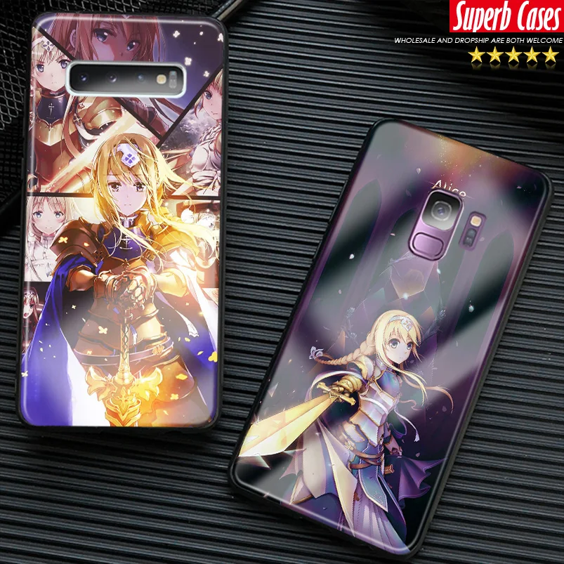 Алиса Zuberg Sword art online мягкий силиконовый стеклянный чехол для телефона samsung Galaxy S8 S9