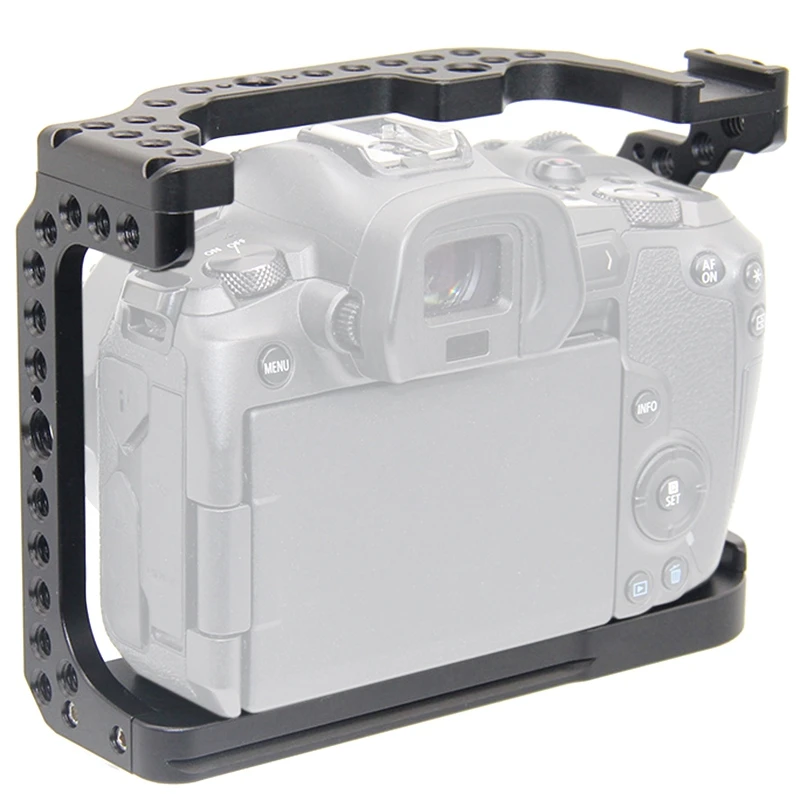 Camera Cage for Canon EOS R with Cold Shoe Mount Thread Holes for Magic Arm Microphone Attach
Camera Cage for Canon EOS R with Cold Shoe Mount Thread Holes for Magic Arm Microphone Attach