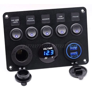 12-24V Cat-eye Switch Combination Panel with Fuse Box Protection Voltmeter Power Socket Dual USB Car Charger S18 19 Dropship
12-24V Cat-eye Switch Combination Panel with Fuse Box Protection Voltmeter Power Socket Dual USB Car Charger S18 19 Dropship