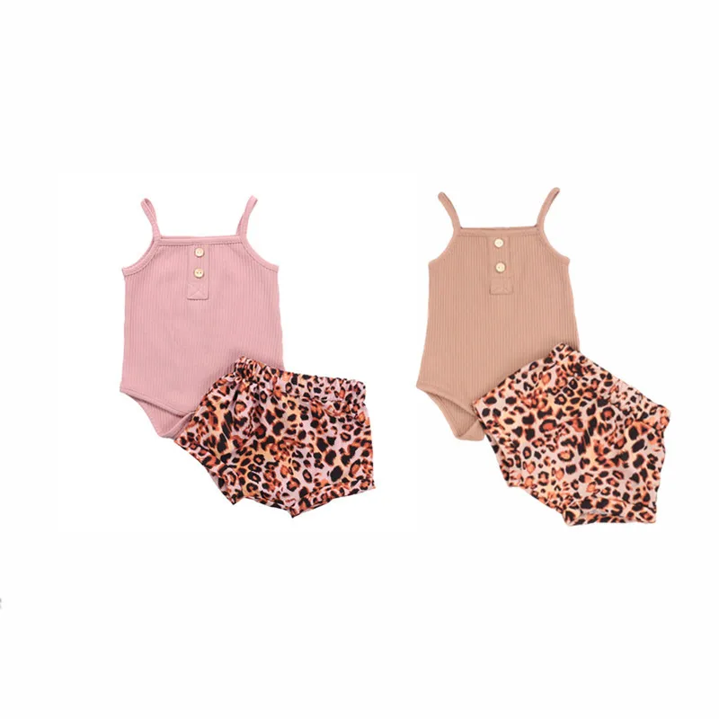 0-24M Baby Boys Girls Clothes Solid Color Romper Sling Ribbed Sleeveless Bodysuits + Leopard Print Shorts Set Toddler 2Pcs Set
0-24M Baby Boys Girls Clothes Solid Color Romper Sling Ribbed Sleeveless Bodysuits + Leopard Print Shorts Set Toddler 2Pcs Set
