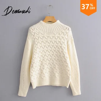 DEMANDI Girls Knitted Sweaters Autumn and Winter Women's Dresses New Loose and Lazy Leprosy Texture Round-necked White Pullovers
DEMANDI Girls Knitted Sweaters Autumn and Winter Women's Dresses New Loose and Lazy Leprosy Texture Round-necked White Pullovers