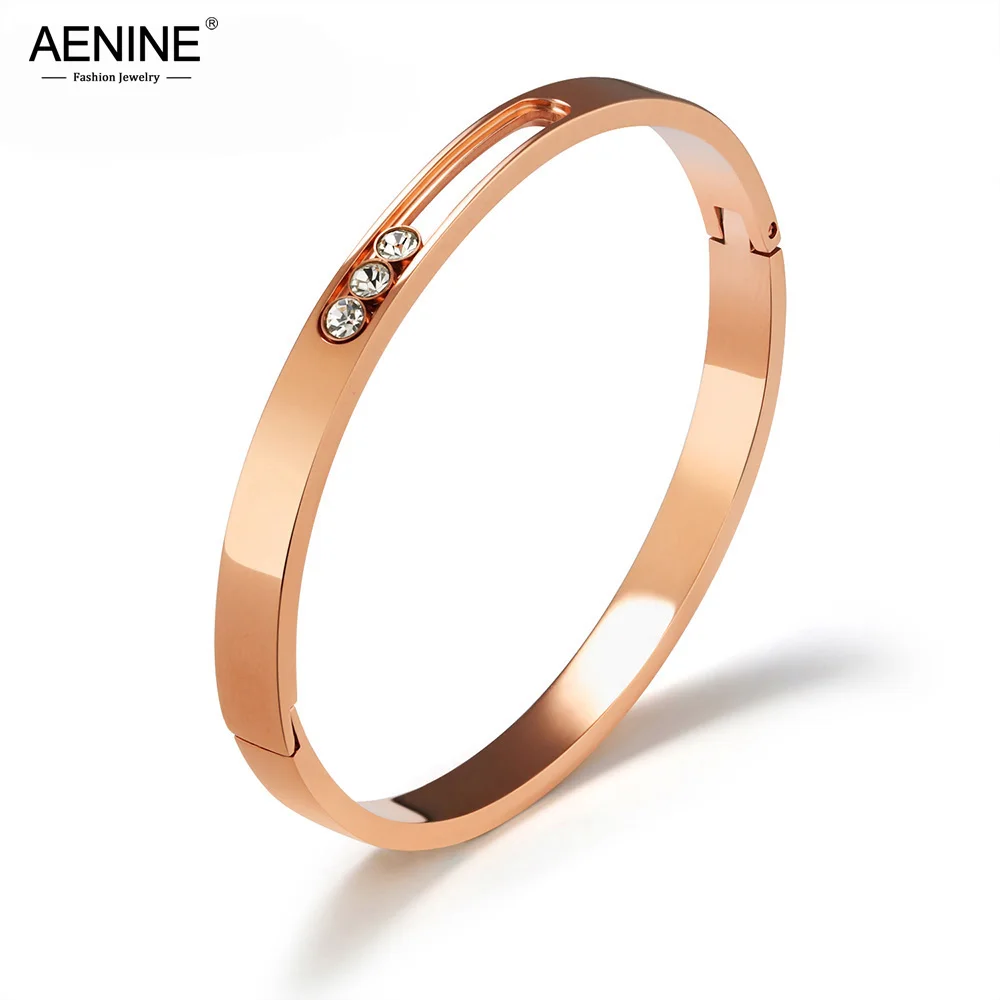 AENINE Stainless Steel Cuff Bangles Bracelets For Women Hollow Design Inlaid Rhinestone Rose Gold Color Charm Bracelet AB18092
AENINE Stainless Steel Cuff Bangles Bracelets For Women Hollow Design Inlaid Rhinestone Rose Gold Color Charm Bracelet AB18092