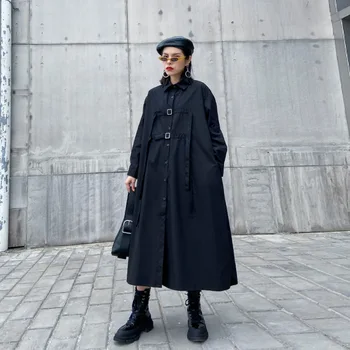 Women's 2020 Spring New Loose Black Irrgular Dress Casual Elegant Sashes Turn Down Collar A Line Long Dress Plus Size
Women's 2020 Spring New Loose Black Irrgular Dress Casual Elegant Sashes Turn Down Collar A Line Long Dress Plus Size