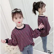 Children's striped top children's clothing new spring autumn loose student cotton sports casual long-sleeved baby girl clothes 
Children's striped top children's clothing new spring autumn loose student cotton sports casual long-sleeved baby girl clothes