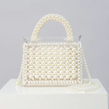 Luxury Design Pearl Bag Clear Transparent Acrylic Beaded Box Purse Totes Bag Women Party Vintage Woven Handbag Crossbody Bags
Luxury Design Pearl Bag Clear Transparent Acrylic Beaded Box Purse Totes Bag Women Party Vintage Woven Handbag Crossbody Bags