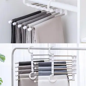 Multifunctional Magic Pants Rack Five-in-one Stainless Steel Trousers Rack/Multi-layer Storage Folding Telescopic Hanger Rack *
Multifunctional Magic Pants Rack Five-in-one Stainless Steel Trousers Rack/Multi-layer Storage Folding Telescopic Hanger Rack *