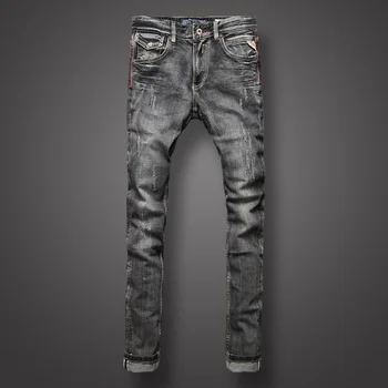 Classic Black Gray Denim Men Jeans Retro Designer Slim Fit Jeans Men Fashion Street Ripped Jeans High Quality Biker Jeans Homme
Classic Black Gray Denim Men Jeans Retro Designer Slim Fit Jeans Men Fashion Street Ripped Jeans High Quality Biker Jeans Homme