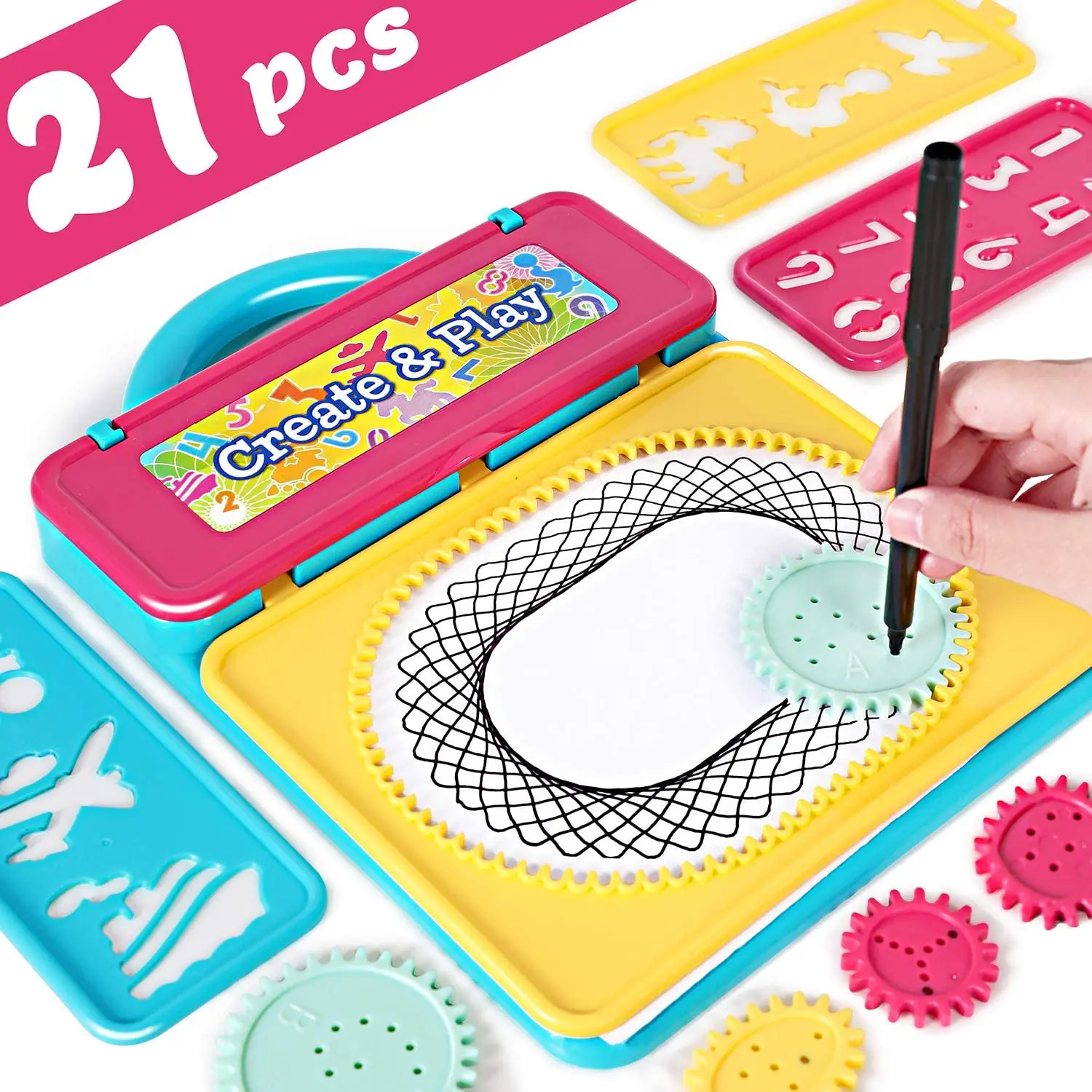 iPlay, iLearn Kids Spiral Drawing Kit Toys W/ Stencil Pattern,Spin Arts and Crafts DIY Painting Set W/ Handle, Gift for 5 6 7 8
iPlay, iLearn Kids Spiral Drawing Kit Toys W/ Stencil Pattern,Spin Arts and Crafts DIY Painting Set W/ Handle, Gift for 5 6 7 8