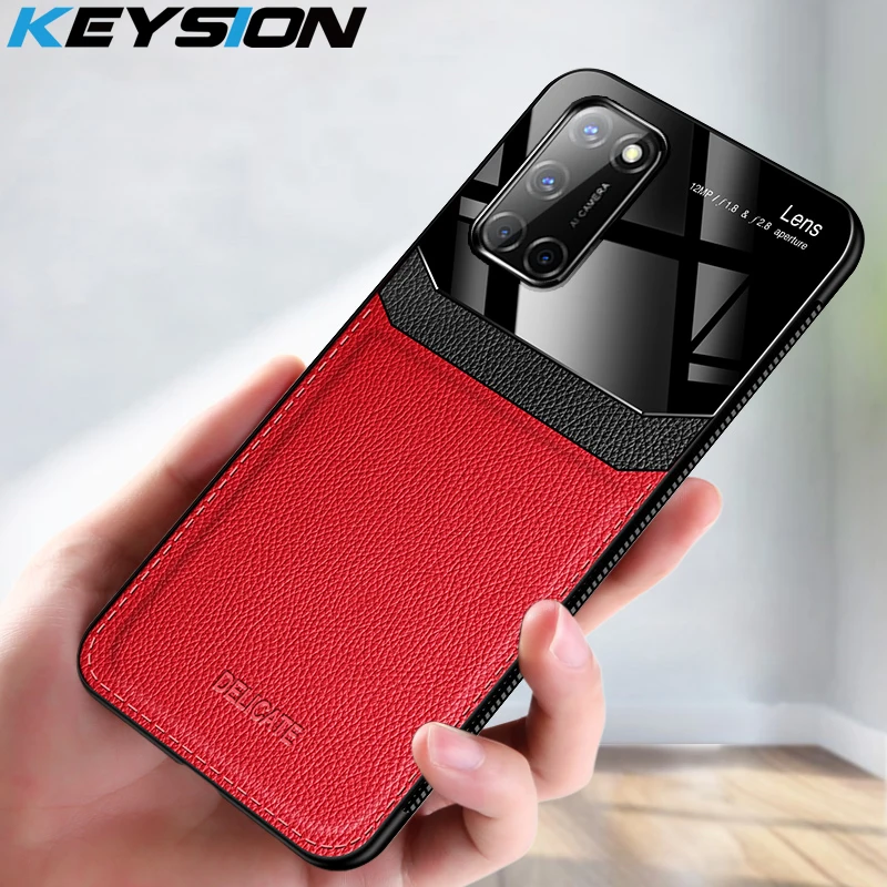 Модный ударопрочный чехол KEYSION для OPPO A52 A72 A92 A92S кожаный телефона из закаленного
