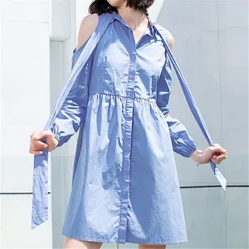 Sexy Cold Shoulder Long Sleeve Elegant Shirt Dress 2020 Women Loose Casual Shirt Mini Dresses Vestido with Belt Female Mujer 5XL
Sexy Cold Shoulder Long Sleeve Elegant Shirt Dress 2020 Women Loose Casual Shirt Mini Dresses Vestido with Belt Female Mujer 5XL
