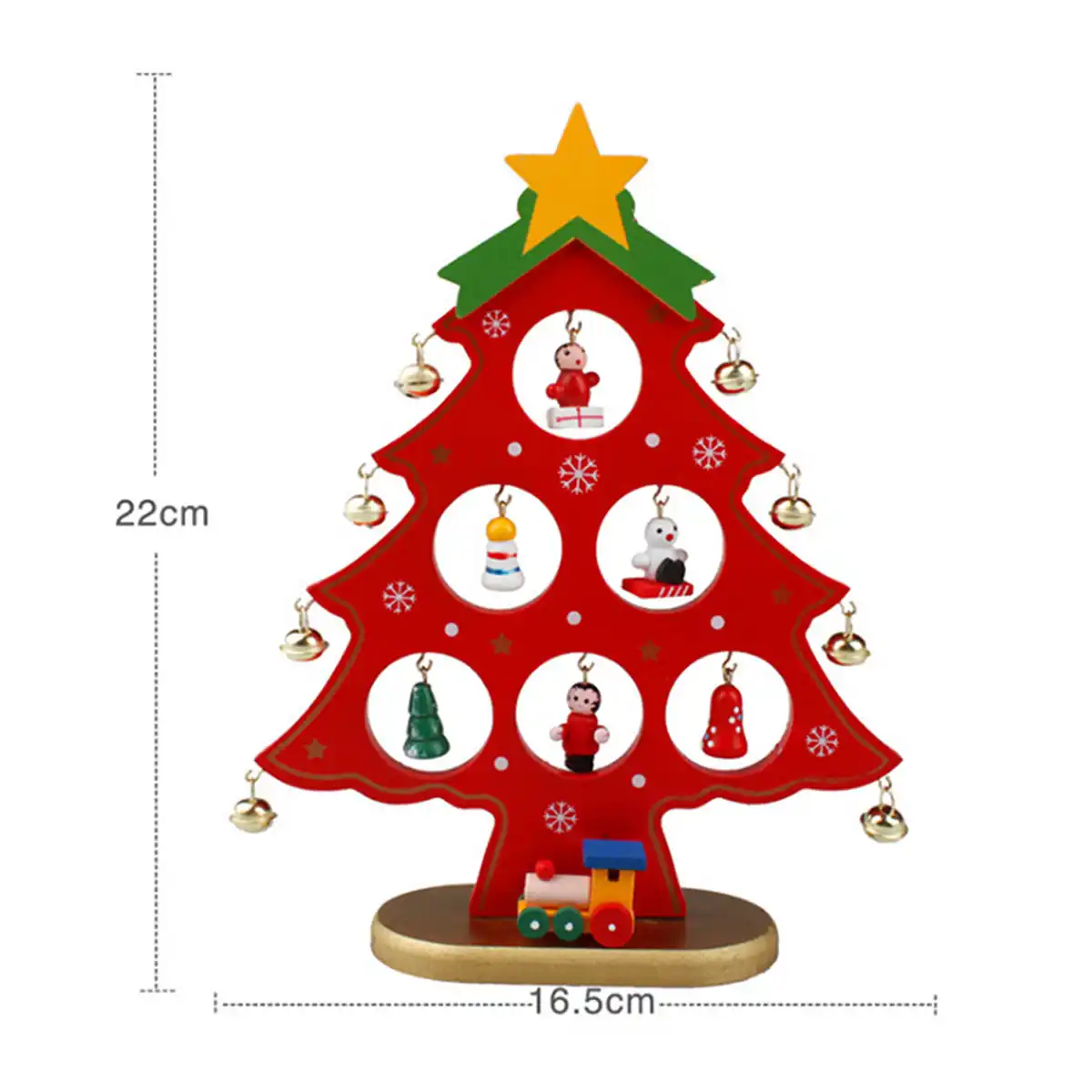 cartoon bell diy wooden christmas tree ornament home table