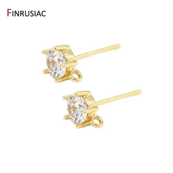 Handmade DIY Earring Making Supplies 14K Gold Plated Small Zircon Post Earrings Hooks Earring Findings Components
Handmade DIY Earring Making Supplies 14K Gold Plated Small Zircon Post Earrings Hooks Earring Findings Components