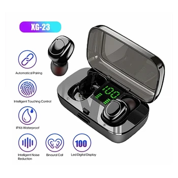 XG-23 TWS Sports Headphones IPX6 Waterproof Sweatproof Headset Stereo Sound Binaural Calling with LED Digital Display Charging C
XG-23 TWS Sports Headphones IPX6 Waterproof Sweatproof Headset Stereo Sound Binaural Calling with LED Digital Display Charging C
