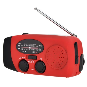 Multifunctional Hand radio Solar Crank Dynamo Powered AM/FM/NOAA Weather Radio Use Emergency LED Flashlight and Power Bank
Multifunctional Hand radio Solar Crank Dynamo Powered AM/FM/NOAA Weather Radio Use Emergency LED Flashlight and Power Bank