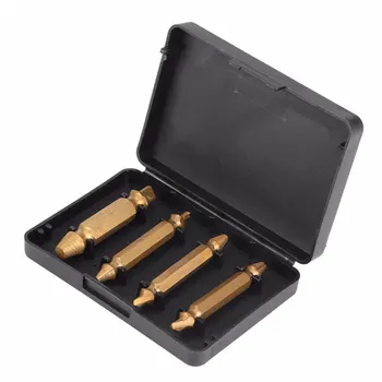 1 #, 2 #, 3 #, 4 # S2 Titanium Broken Bolt Damage Screw Remover Extractor Drill Bits Easy Bolt Stud Reverse Screw Extractor 4pcs