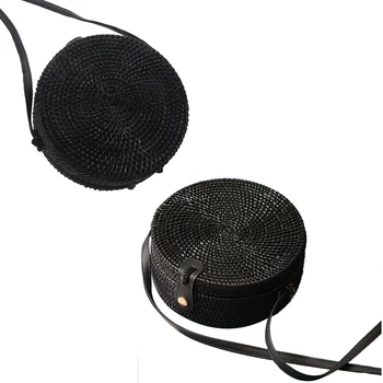 2 Pcs Black Round Rattan Bags for Women Crossbody Bag Handmade Woven Circle Shoulder Bag, No Pattern & Fishing Net
2 Pcs Black Round Rattan Bags for Women Crossbody Bag Handmade Woven Circle Shoulder Bag, No Pattern & Fishing Net