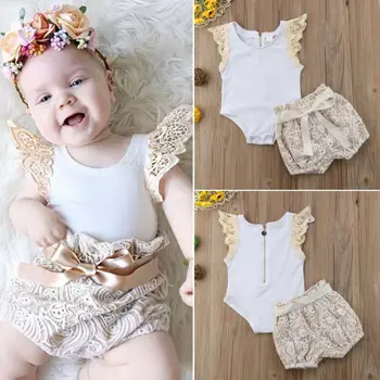 Emmababy 2PCS Newborn Baby Girl Outfits Clothes Lace Patchwork Jumpsuit Bodysuit+Bowknot Floral Printed Pants Shorts Set
Emmababy 2PCS Newborn Baby Girl Outfits Clothes Lace Patchwork Jumpsuit Bodysuit+Bowknot Floral Printed Pants Shorts Set