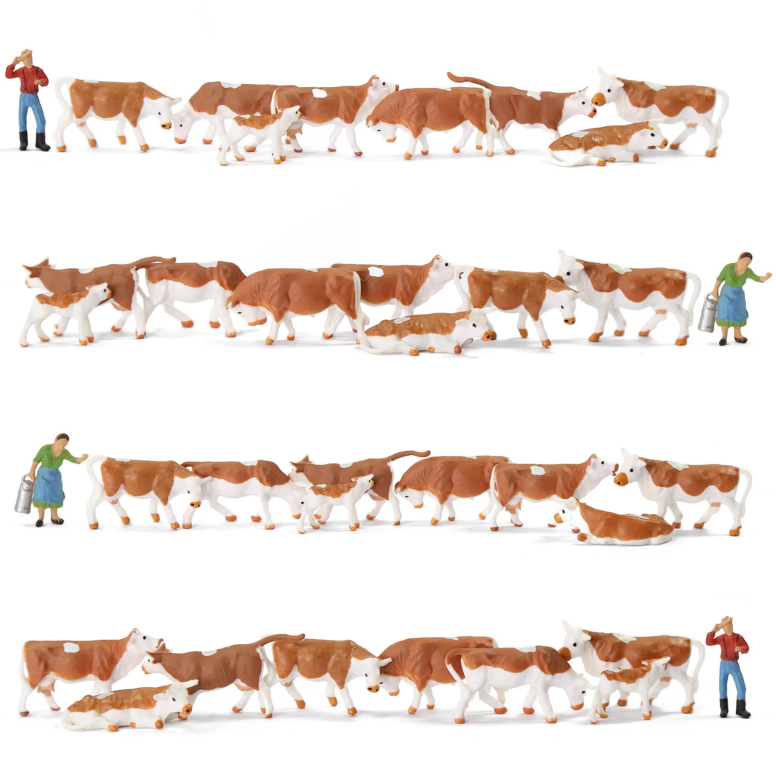 36pcs Model Trains HO scale 1:87 Mini Painted Model Cattle Cows with Shepherd Farm Animals AN8719 
36pcs Model Trains HO scale 1:87 Mini Painted Model Cattle Cows with Shepherd Farm Animals AN8719