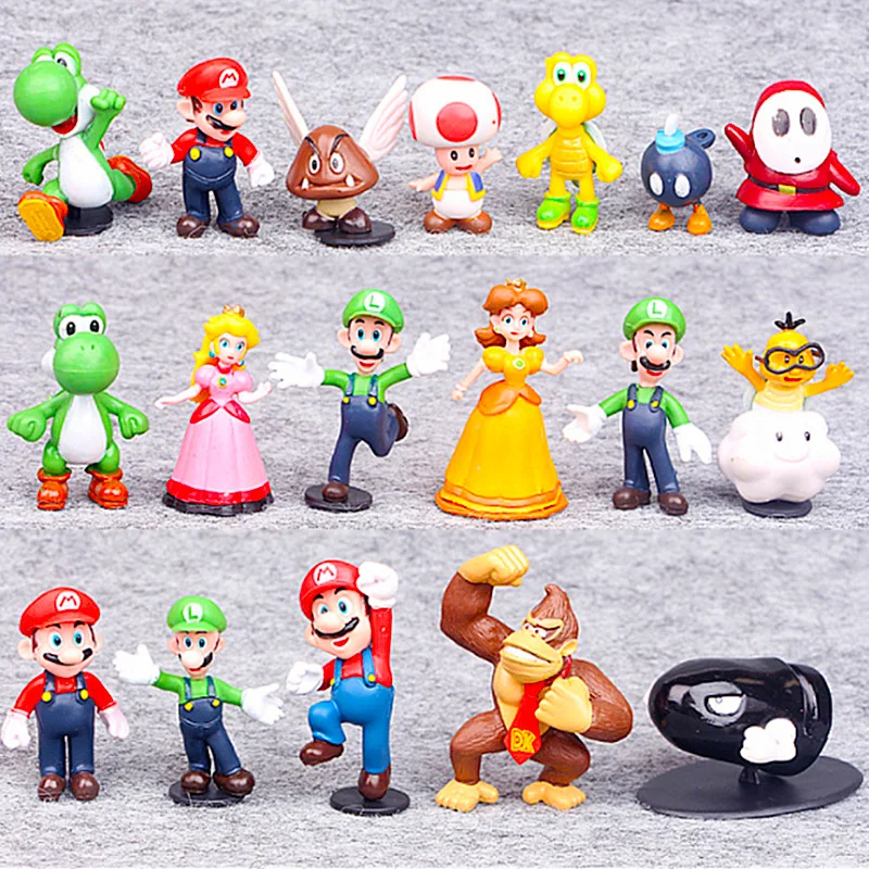 Экшн-Фигурка Super Mario Bros игрушка из ПВХ для детей подарок на день рождения 18