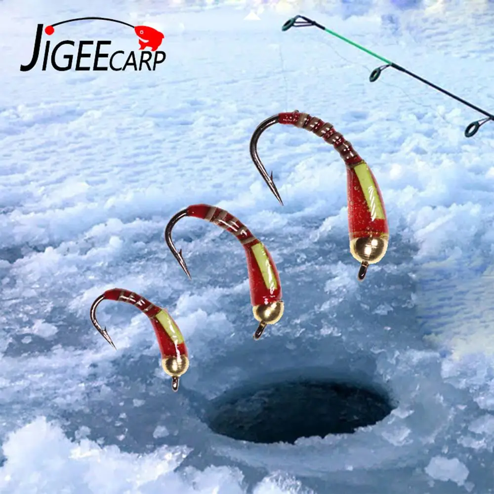 Jigeecarp 6pcs Brass Bead Head Buzzer Ice Fishing Fly Lure Jig Nymph Larvea Trout Nymph Fast Sinking Artificial Bait
Jigeecarp 6pcs Brass Bead Head Buzzer Ice Fishing Fly Lure Jig Nymph Larvea Trout Nymph Fast Sinking Artificial Bait