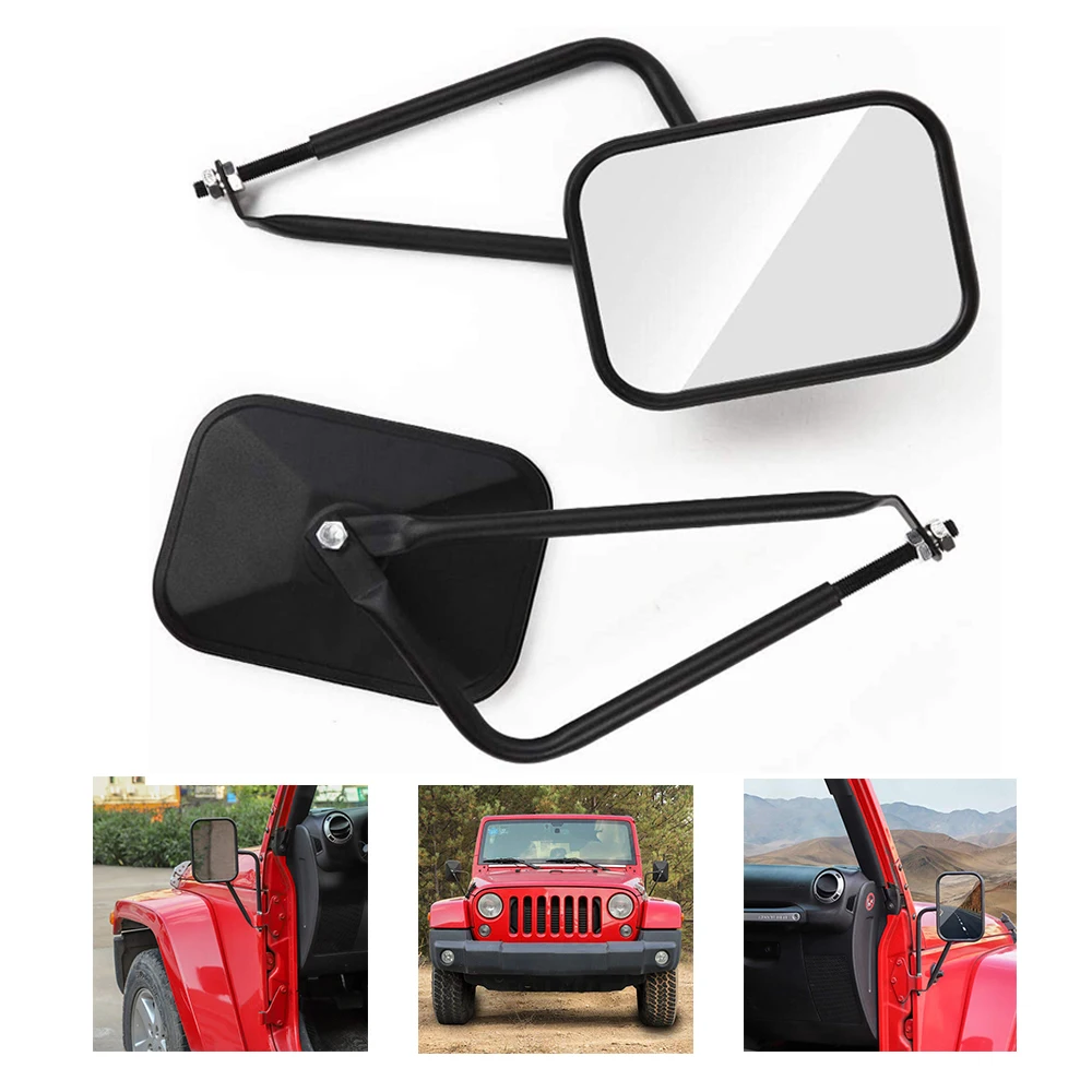 

Car Side Door Rearview Mirror Adjustable Shape Angle Lens Blind Spot Exterior For Jeep Wrangler YJ TJ JK JL Unlimited 1997-2023+