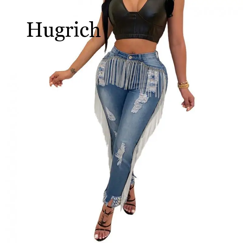 2020 Fringe High Waist Ripped Jeans for Women Autumn Stretch Skinny Denim Pants Plus Size Elegant Tassel Vintage Blue Jeans
2020 Fringe High Waist Ripped Jeans for Women Autumn Stretch Skinny Denim Pants Plus Size Elegant Tassel Vintage Blue Jeans