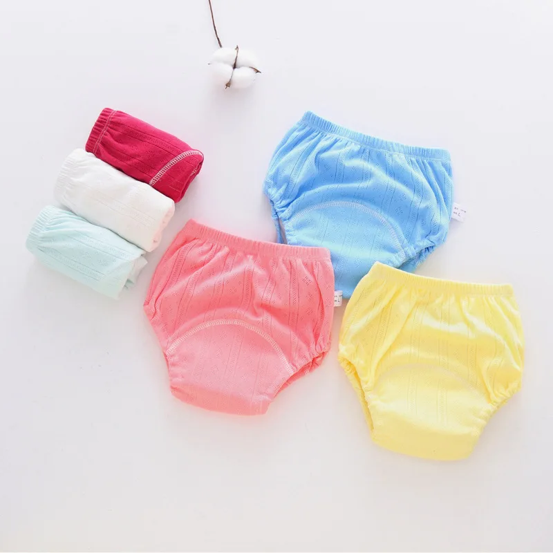 Training pants summer baby solid color washable underwear boys and girls cloth diapers reusable newborn breathable | Мать и ребенок