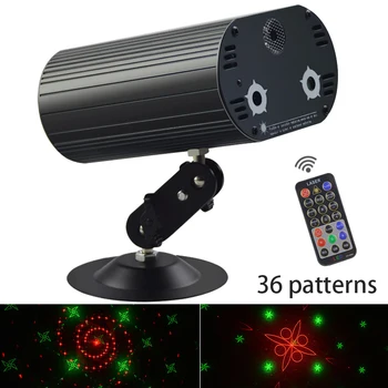 9W Colorful Rotating Light 36 Patterns Mini Laser LED Stage Light with 3 Light Holes Supports Auto / Voice / Remote Control 
9W Colorful Rotating Light 36 Patterns Mini Laser LED Stage Light with 3 Light Holes Supports Auto / Voice / Remote Control