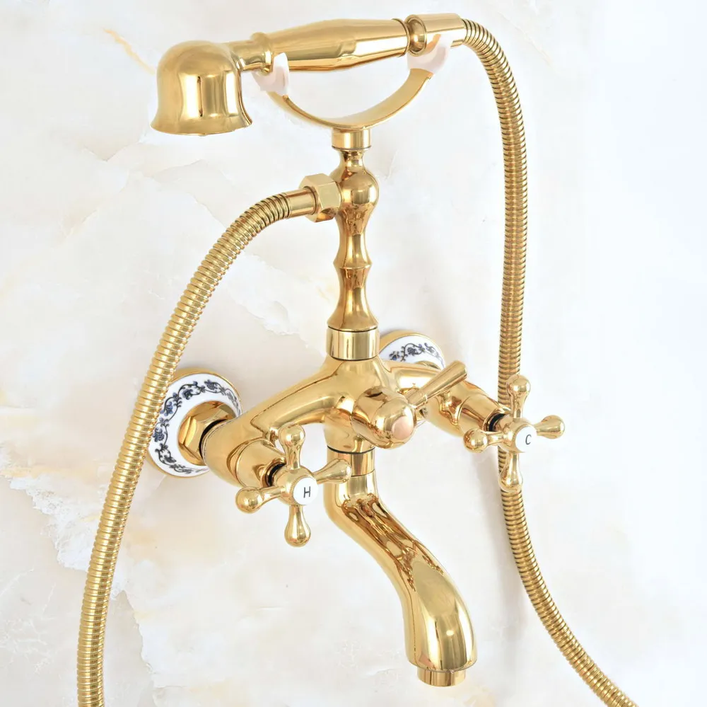 Современный золотистый смеситель для ванной комнаты, настенный смеситель, кран С телефонным стилем, ручной душ, распылитель знать 806 
Современный золотистый смеситель для ванной комнаты, настенный смеситель, кран С телефонным стилем, ручной душ, распылитель знать 806