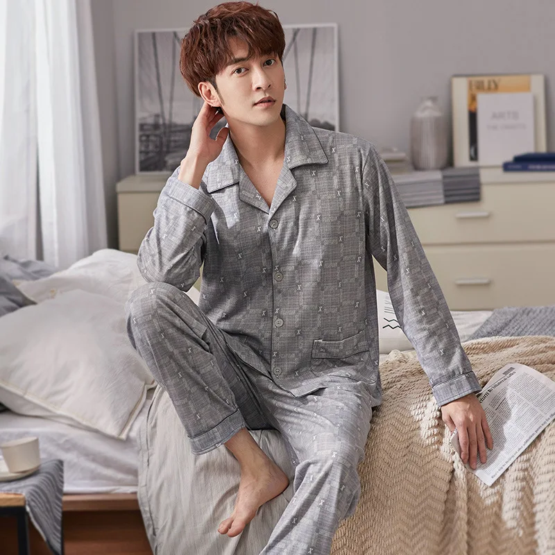 Pajamas Men Spring And Autumn Autumn Pure Cotton Long Sleeve Men's Middle-aged Tracksuit Men's Cotton Autumn And Winter Large Si
Pajamas Men Spring And Autumn Autumn Pure Cotton Long Sleeve Men's Middle-aged Tracksuit Men's Cotton Autumn And Winter Large Si