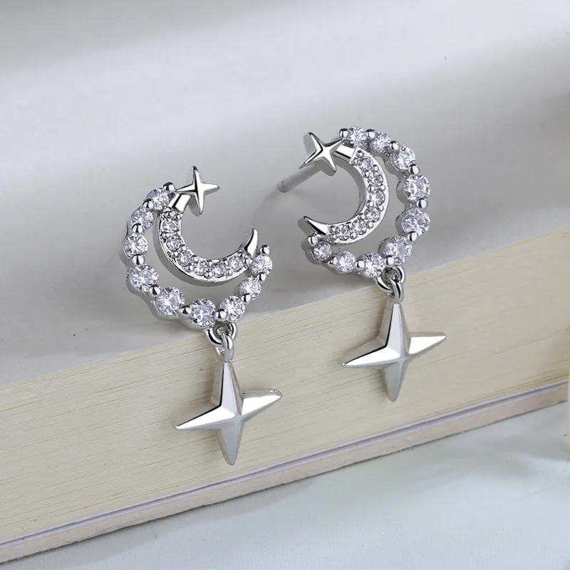 Top Sale Fashion Jewelry C shape Moon & Star Pendant Drop Earring AAAA Cubic Zircon Exquiste Earrings Female Bricos
Top Sale Fashion Jewelry C shape Moon & Star Pendant Drop Earring AAAA Cubic Zircon Exquiste Earrings Female Bricos