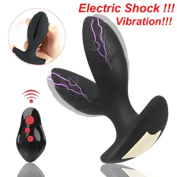 8 Speeds Expandable Vibrator Anal Butt Plug Expander Waterproof Prostate G-spot Vibrating electric shock Massager Adult Sex Toys