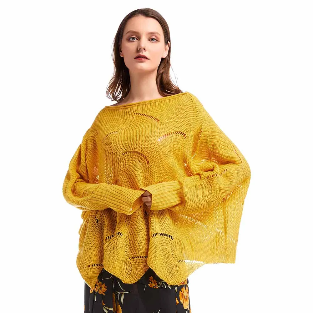 Bikitique Solid Color Bat Sleeve Women's Pullover One Neckline Hollow Knitted Elastic Casual Sweater Women New Winter Sweater
Bikitique Solid Color Bat Sleeve Women's Pullover One Neckline Hollow Knitted Elastic Casual Sweater Women New Winter Sweater