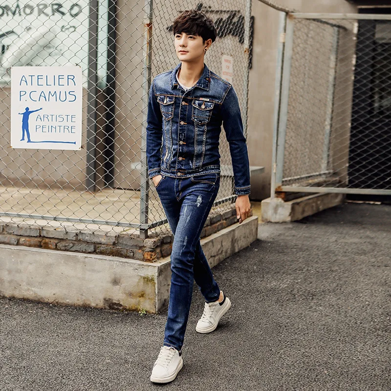 Spring And Autumn Short Jeans Coat Elasticity Slim Fit Men's Korean-style Fashion Scratch Students Jacket a Set Handsome Student
Spring And Autumn Short Jeans Coat Elasticity Slim Fit Men's Korean-style Fashion Scratch Students Jacket a Set Handsome Student