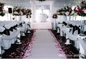 

6 inch x 100 yard Wedding Organza Table Runners Decoration Yarn Roll Tulle Sheer Gauze Element Banquet Casamento Favo