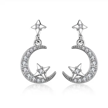 Top Quality Female Silver 925 Sterling Earrings For Women Jewelry Vintage Zircon Moon Star Earring For Girls Accessories Ear
Top Quality Female Silver 925 Sterling Earrings For Women Jewelry Vintage Zircon Moon Star Earring For Girls Accessories Ear