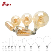 

LED Filament Bulb C35 A60 T45 ST64 T185 T225 G80 G95 G125 Spiral Light 4W 2200K 220V Retro Vintage Lamps Decorative Edison Lamp